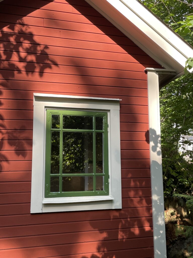 Detalj av fönster, kromoxidgrön