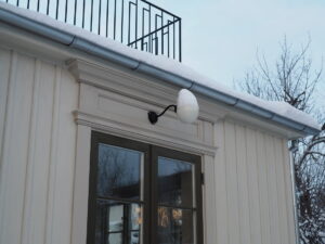Glasveranda, dörrfoder, krön