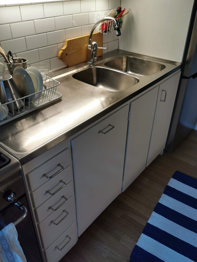 Diskbänk i rostfritt
